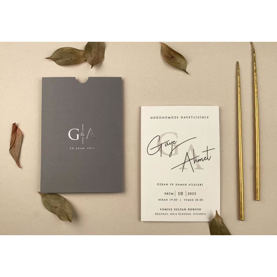 L Düğün Nişan Davetiyesi 13286